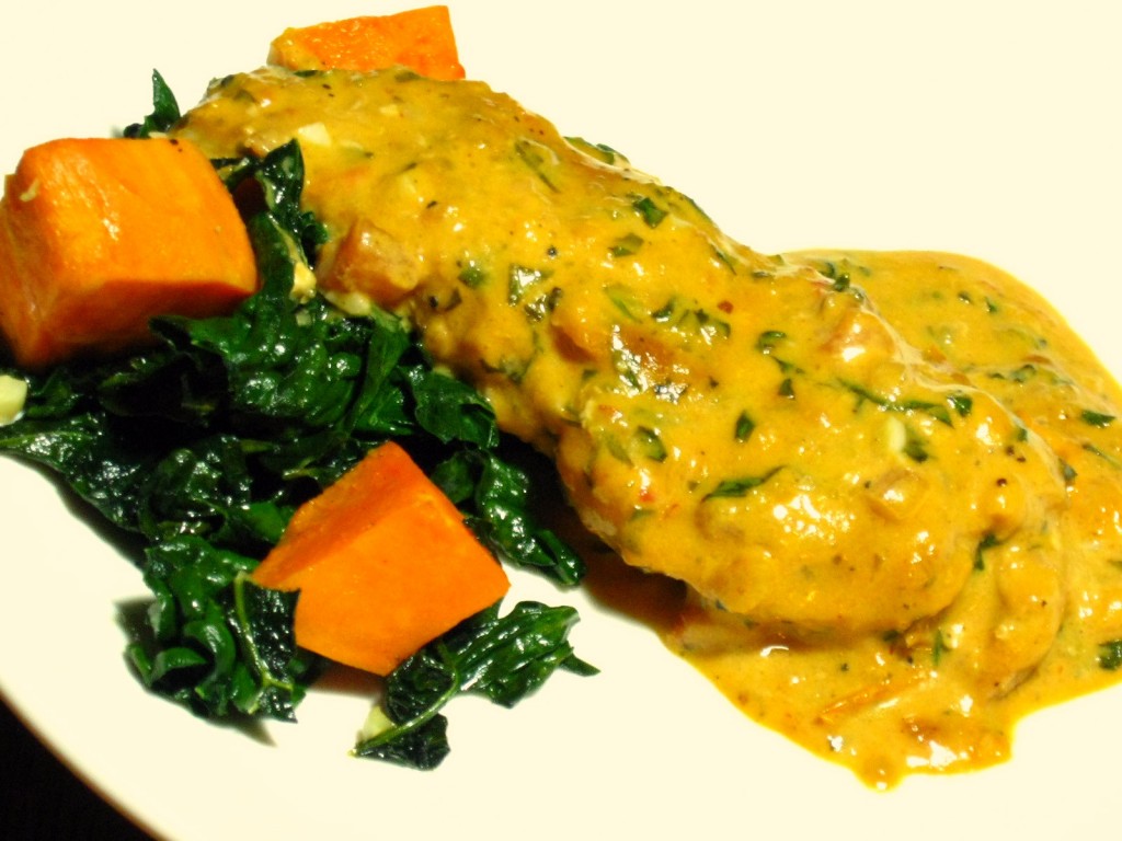 Chicken Cutlets sauteed with Mustard Cream, Tomato, and Basil | Chef