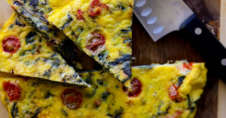 Frittata with prosciutto and chard